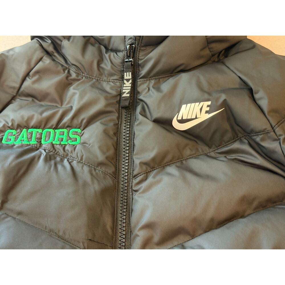 Nike Gators Puffer Jacket Hooded Black Full Zip Youth Medium M Insulated - Picture 2 of 6